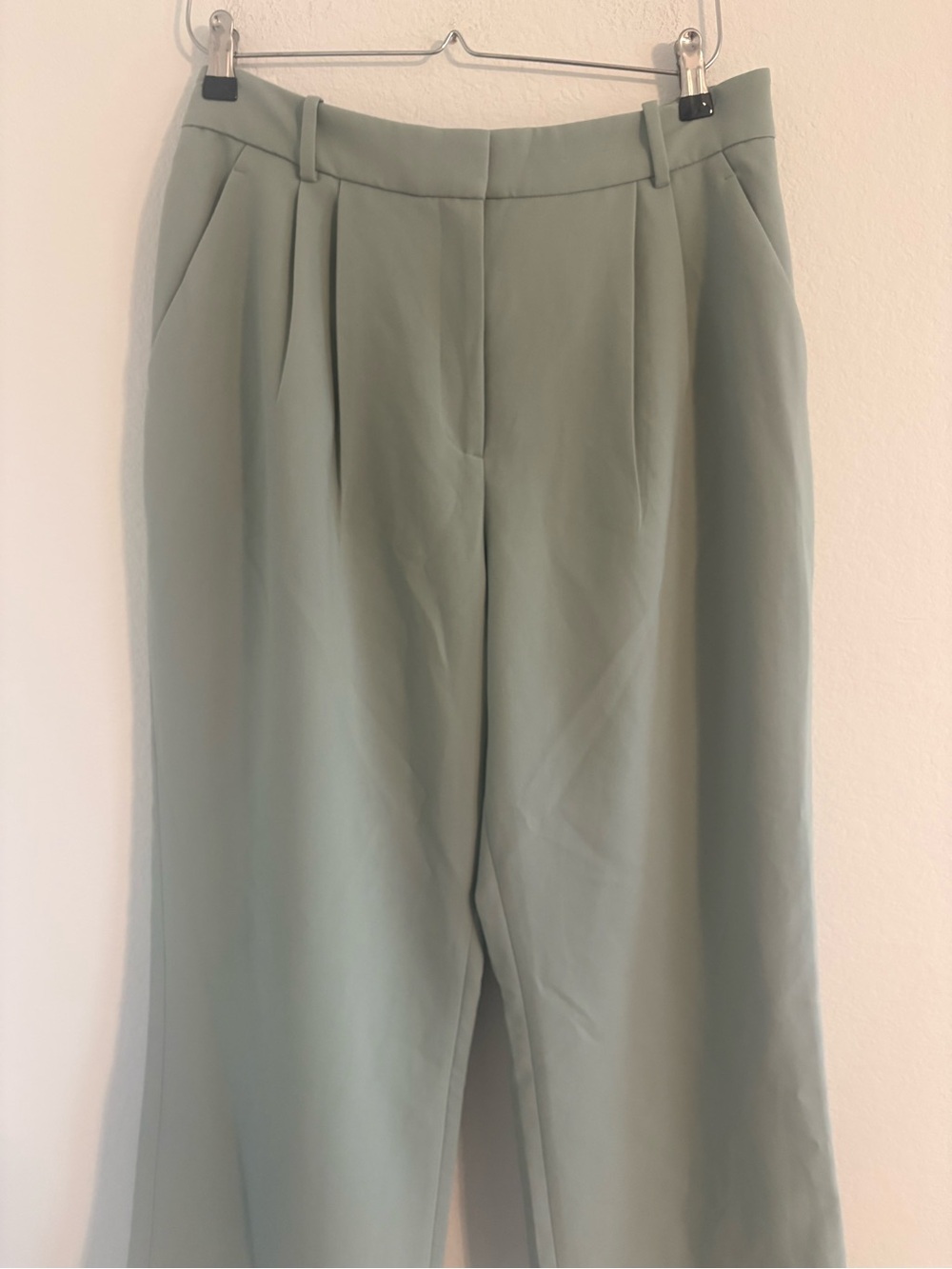Abercrombie & Fitch Curve Love A&F Sloane Tailored Wide Leg Pant Sage - Picture 6 of 13